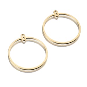 10 Brass Open Circle Round Charms , Raw Brass Circle Pendants for DIY Earring Jewellery Making 25x27mm
