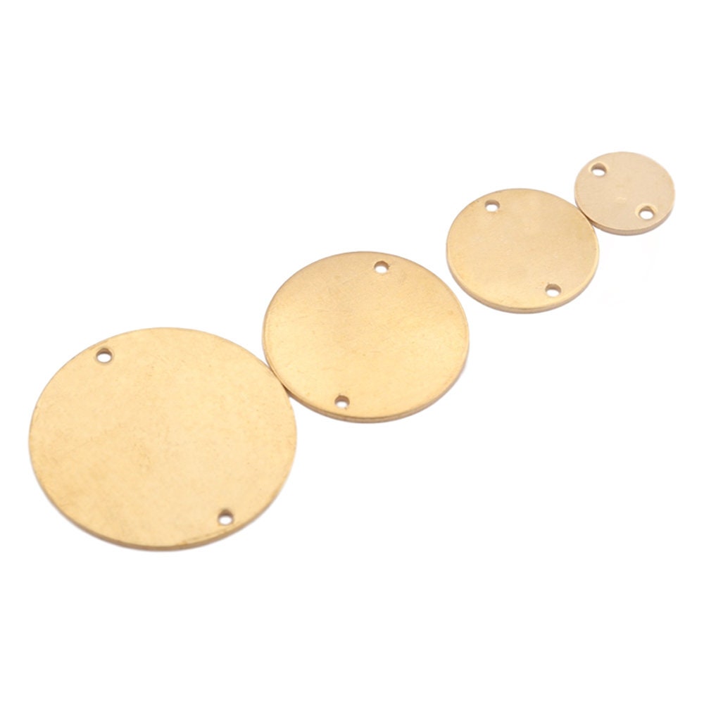 10pcs Raw Brass 35mm Round Stamping Blank Dog Tag 2 Holes Etsy UK