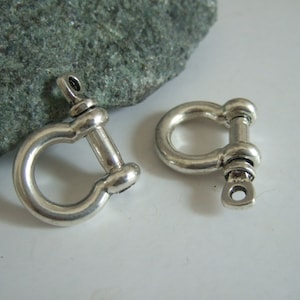 Antique Silver Bow Shackle Clasp with Screw Pin 8mm for Paracord Bracelet AK123