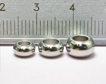 10-Pack 304 Stainless Steel Tube Beads – Smooth Mini Metal Loose Spacer Beads 4mm To 25mm