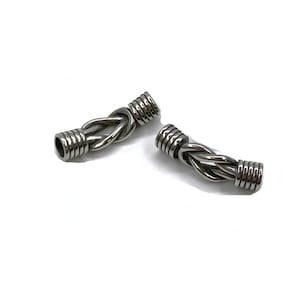 1pcs Stainless Steel Knot Connector 6mm Bracelet Center for up to 6.5mm Round Leather Bracelet Connectors