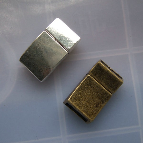3 Sets Flat Magnetic Clasp 10x2mm Plain Clasp for 5mm 10mm flat leather bracelet making