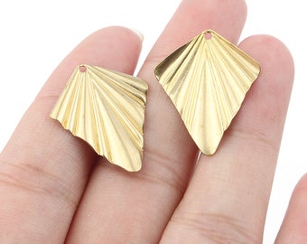 20pcs Brass charms Fan shaped 25x20mm Rhombus brass dangle pendant Earrings findings