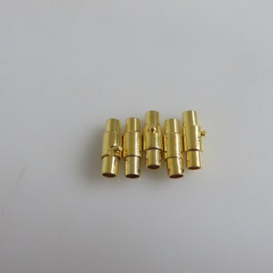 10 Sets Gold Plated 3mm Clasps for Leather Necklace Bracelet Making
