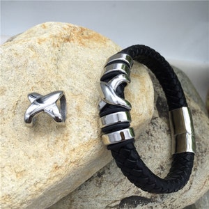 2-10pcs Stainless Steel  X Shape Sliders Spacer Beads 12x6mm Hole
