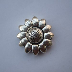3Sets 10x2mm Sunflower Clasp 10mm flat leather bracelet clasps antique silver tone