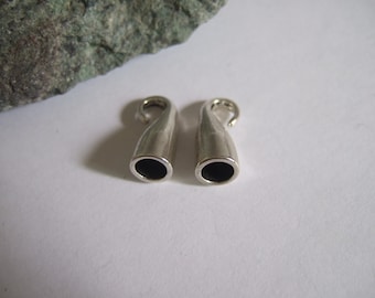 5 Sets Antique Silver Hook Clasp 5mm round End Caps for cord