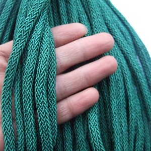 2 Yards Greenish-blue  Oval Braided Trim Cord, Polyester Braid String Cord  for Necklace / Bracelet Making