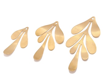 10pcs Brass Tree leaf Charms Pendants Raw brass Leaves Charm Pendant Jewelry Findings