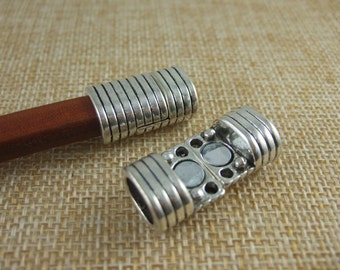3 Sets Antique Silver Licorice Clasp for Licorice Leather 10x7mm Oval Hole