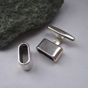 3 Sets Antique Silver T-Bar Hook Clasp 14x5mm hole leather bracelet findings