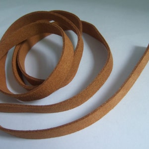 1 Meter Brown 10mm Flat  Faux Suede Leather Cord 1.5mm Thickness