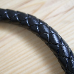 10mm Round Black Braided Leather Cord Thick Imitation Leather Cord , Faux Leather Cord - DIY Craft Jewelry 1 Meter / 3 Meters