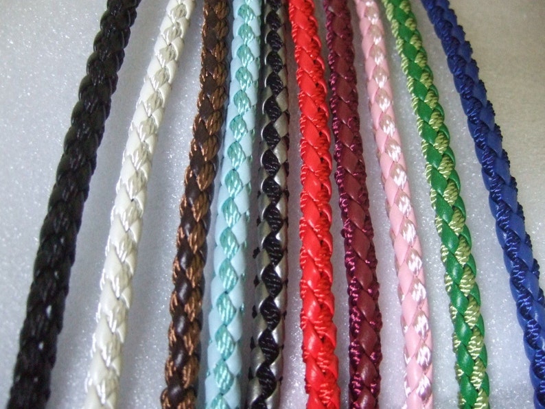 5mm Round Leather & Silk Braided Cord Trim Rope for Bracelet / Etsy