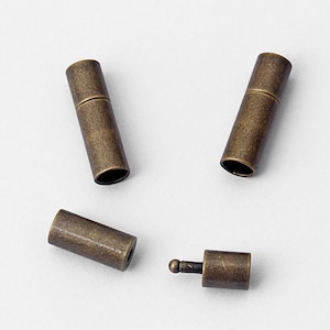 10 pièces fermoirs à baïonnette, fermoir en acier inoxydable pour 2mm 3mm 4mm 5mm rond cuir cordon embout Bronze Antique image 3