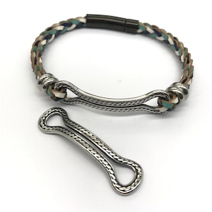 1pcs Stainless Steel Bracelet Center Connector Leather Bracelet Connectors 48mm for Women Men Bracelet Findings