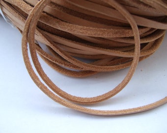 10 Yards 3x2mm Natural Soft Genuine/Real 3mm Flat Leather Cords