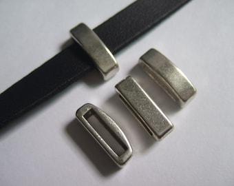 10st 13mm Sliders Bar Finding Antiek Verzilverd voor 13x2.8mm Platte Leren Armband