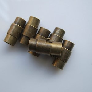 10pcs 6mm antique bronze brass leather cord  clasp