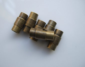 10pcs 6mm antique bronze brass leather cord  clasp
