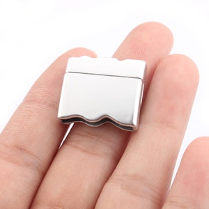 マットシルバー 20 x 3 mm クラスプ 20 mm フラットレザーブレスレットクラスプ 3 セット