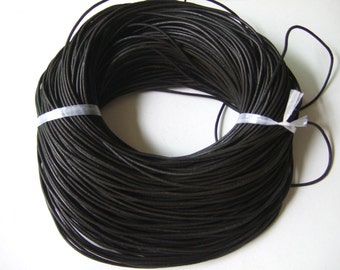 Cordini in pelle da 2 mm Nero opaco anticato Rotondo Cordino in vera PELLE da 2 mm Tinto (non verniciato)