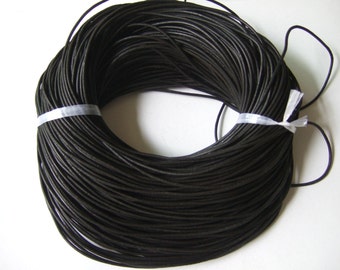 2mm leather cords Distressed Matte Black Round Genuine 2mm LEATHER Cord Dyed ( not painted )