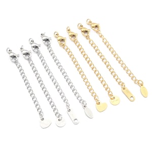 10pcs/lot Stainless Steel Extended Extension Tail Chain Lobster Clasps Connector DIY Jewelry Making Findings Bracelet Necklace