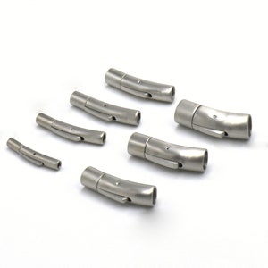 2セット 2 mm 3 mm 4 mm 5 mm 6 mm 7 mm 8 mm穴バヨネットクラスプ、ステンレススチールクラスプ、コードエンドキャップマットカラー、ロックバックルアクセサリー
