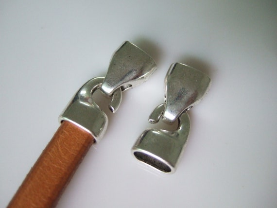 5 Sets Antique Silver Side Hook Clasp for 10x6mm Cord , Use