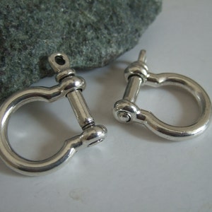 Antique Silver Bow Shackle Clasp with Screw Pin 10mm for Leather or Paracord Bracelet AK124