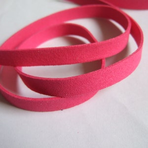 1 Meter Hot Pink 10mm Flat  Faux Suede Leather Cord 1.5mm Thickness for bracelet