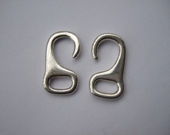 5pcs Antique Silver Hook Clasps - Silver Clasp for 5mm Round Leather Cord or Bracelet AK062-1