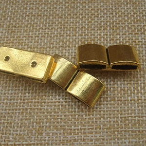 10pcs Antique Gold Flat Slider Spacer Seperators 10x2mm for use with 5mm - 10mm Flat Leather Cord SP015-3