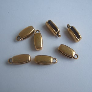 10pcs Antique Gold Slider Charm Pendant Holder for Up to 10mm Flat Leather Cord