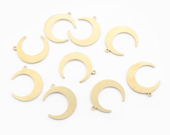 20 Messing Halbmond Charme 20x16.5mm Roh Messing Mond Anhänger Ohrring Finding