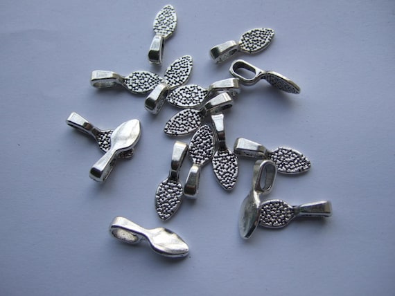 Bulk 100 Antique Silver Glue on Bails for Jewelry Pendants Bails Findings Etsy