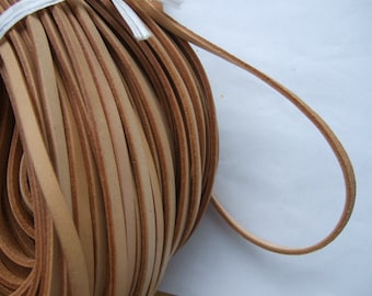 5mm Natural Flat Leather Cord 5x2mm Genuine leather cord Thong Lace in one piece Avalible