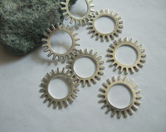 Lote De 20 Dijes De Metal Con Temática Steampunk (Engranajes) - Color Plata, Para Manualidades Y Joyería