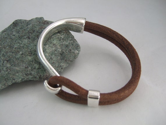 3 Sets Antique Silver Hook Clasp Half Cuff Bracelet Findings for 5mm round leather cord