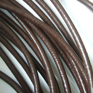 5mm Round Brown Real Leather Cord 1 Meter / 5 Meters