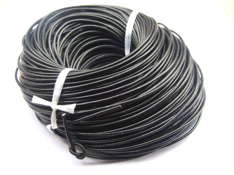 3mm Leather Cord 3.0mm Round Leather Cord Black Genuine - Etsy
