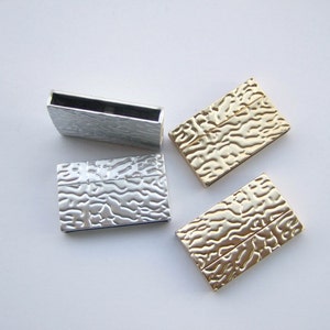 3 Sets Flat Magnetic Clasp 35x3mm Embossed Clasp for up to 35mm flat leather bracelet making image 2