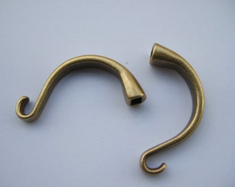 3pcs Antique Bronze Hook Clasp Half Cuff Bracelet Findings for 5mm round leather cord