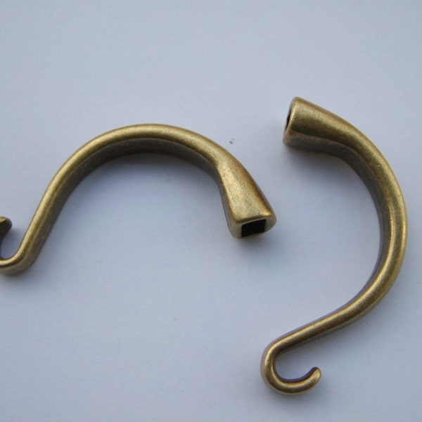 3pcs Antique Bronze Hook Clasp Half Cuff Bracelet Findings for 5mm round leather cord