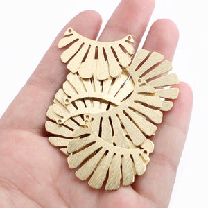 10 Raw Brass Half Sunflower Charm Connector Pendant for Necklace Earring Making 30x22x0.8mm