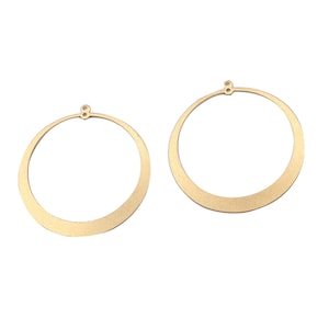 10 Brass Circle Charms , Raw Brass Circle Shape Pendant , Earring Findings 48x45mm
