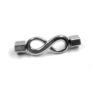 1pcs Stainless Steel Infinity Connector 6mm Bracelet Center for up to 6mm Round Leather Bracelet Connectors