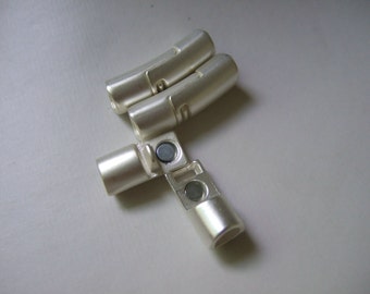 3pcs Matte silver clasps for leather bracelet 5.5mm Dia.