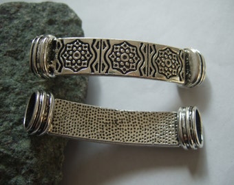 3pcs Antique Silver Licorice Bracelet Connector/Center Long Bar Spacer for Licorice Leather